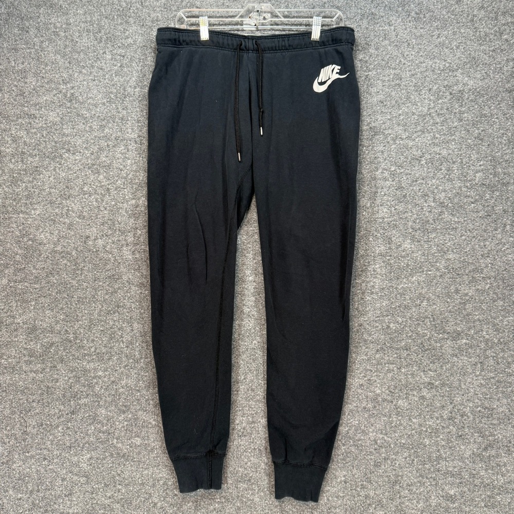 Nike Jogger Pants Womens XL Black Fleece‎ Cuffed Sweatpants Slim Skinny Fit